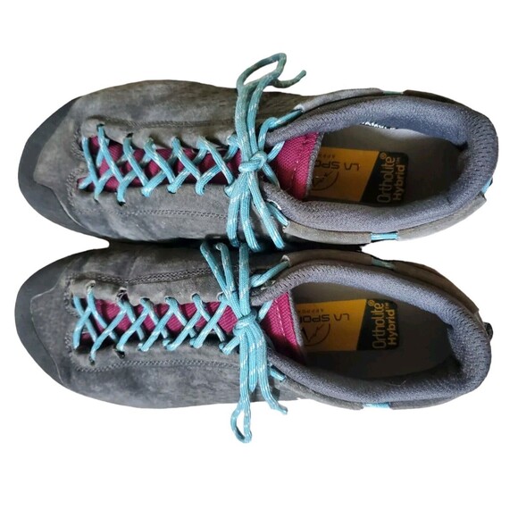La Sportiva TX2 EVO Women 7 US Grey Leather Low Hiking Shoes Vibram Soles FLAWS - Picture 6 of 14